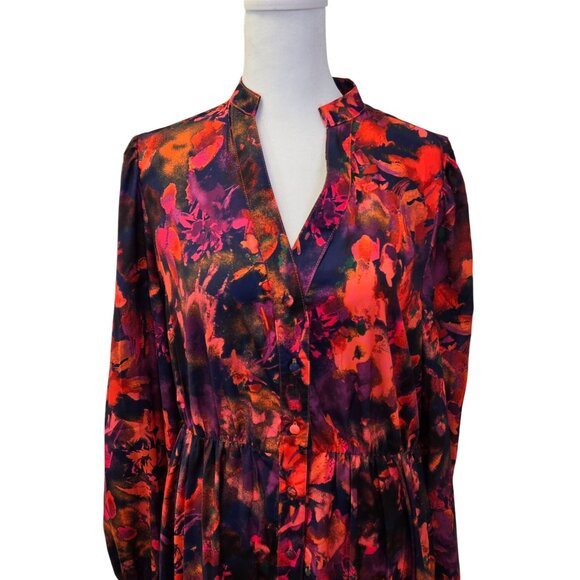 NWT Avara Bailey Floral Tiered Hem Boho Midi Dress Size Large *Missing Belt* - Picture 4 of 7